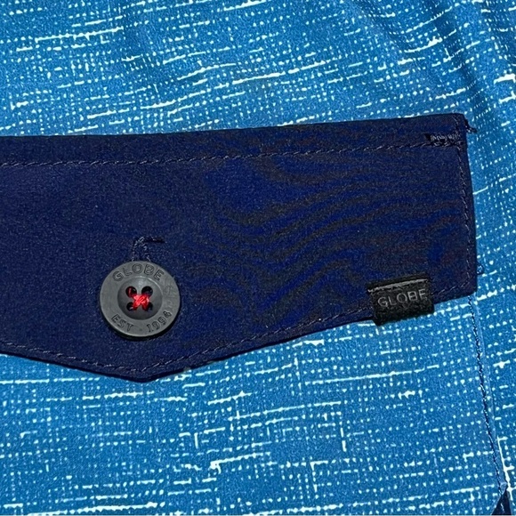 GLOBE Swim Trunks Board Shorts Mens Size 34 Blue Striped Drawstring - Picture 10 of 11